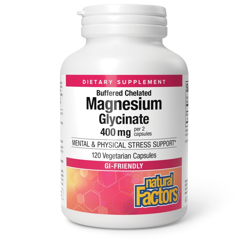 Natural Factors Bisglicinato de magnesio 200 mg 120 cápsulas vegetarianas