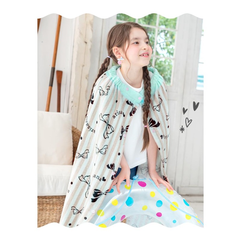 ARISANA Wrap Towel for Kids, Girls, Children, Wrap Towel, Ribbon,