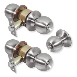 LION TOOLS -Cerradura Chapa Perilla Puerta Baño Acero Inoxidable 2 Piezas Accesorios Hogar Casa
