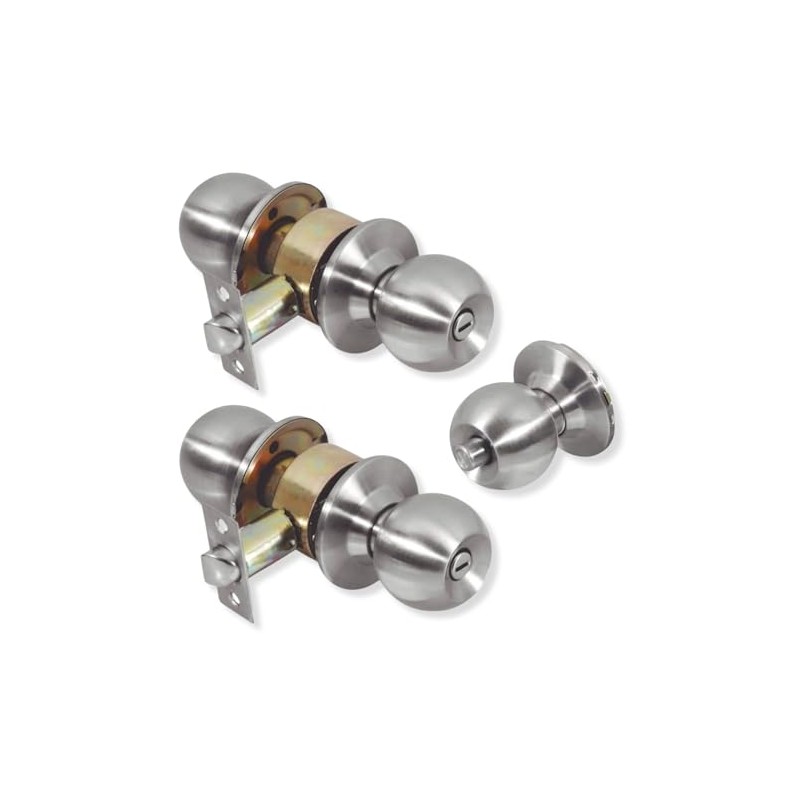 LION TOOLS -Cerradura Chapa Perilla Puerta Baño Acero Inoxidable 2