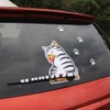 EQLEF® Cartoon Funny Cat Moving Tail Stickers Reflective Car Window