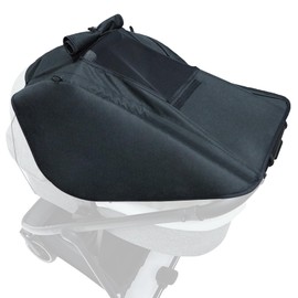 FEMONGY Awning Pram with UV Protection 50+ and Waterproof, Double Layer Fabric with Viewing Window and Extra Wide Shade Wings, Black