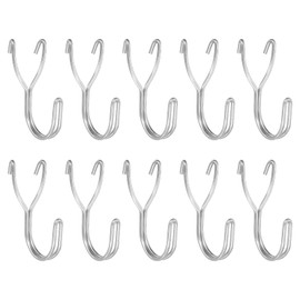 QUARKZMAN Pack of 10 Pegboard Hooks, Stainless Steel 1 Inch Distance Peg Board Display Hooks, Metal Hanging Organiser Accessories for Garage, Office, Kitchen, Shop, Silver