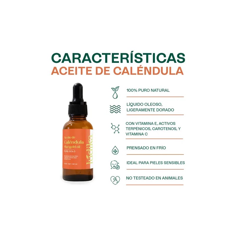 Aceite de Caléndula Hebbe Cosmetics para Piel Seca y Sensible