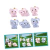 Generic 3sets Miniature Elephant Figurines Adorable Resin Animal Models for