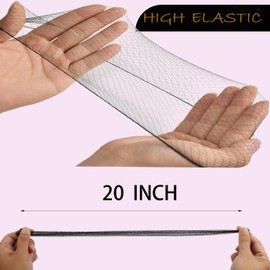 100Pcs Hair Net and Pin Set - 50Pcs 20" Invisible Mesh Hair Nets and 50Pcs U Shaped Bobby Pins for Dance, Food Service, Styling (Black)
