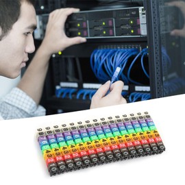 Sunicon Clip on Wire Markers, 0 to 9 Colorful Coded Clip-on String Wire Markers Boxed C Shape Digital Number Wire Label Tube Set (150 Uds KCM-1,5 MM 1,5 cuadrados)