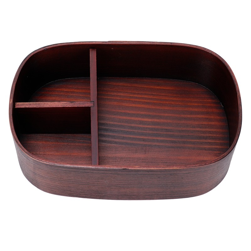 Wooden Lunch Box Portable Food Container Tablewares for Home Office