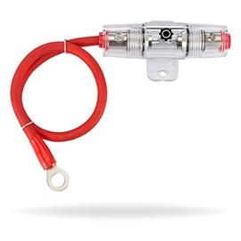 InstallGear 8 Gauge AWG 1ft Power Wire with 80A AGU Fuse Holder - 99.9% Oxygen-Free Copper