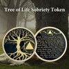 14 Year Sobriety Coin - Gold Tree of Life AA