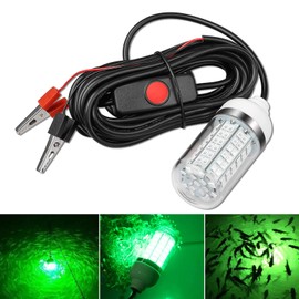12V 120 LED Submersible Fishing Light Underwater Fish Finder Lamp, Night Fishing Lure Bait Finder Crappie Boat Ice Fishing Light Attractants More Fish in Freshwater & Saltwater, with 6M Power Cord