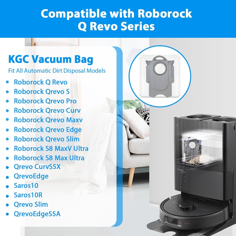 12 Pack Dust Bags for Roborock Qrevo S/Q Revo/ Saros10/