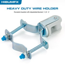 HIBUMFX Heavy Duty Wire Holder, Porcelain Insulator with Adjustable Bracket, 1-1/4" - 3" (1)