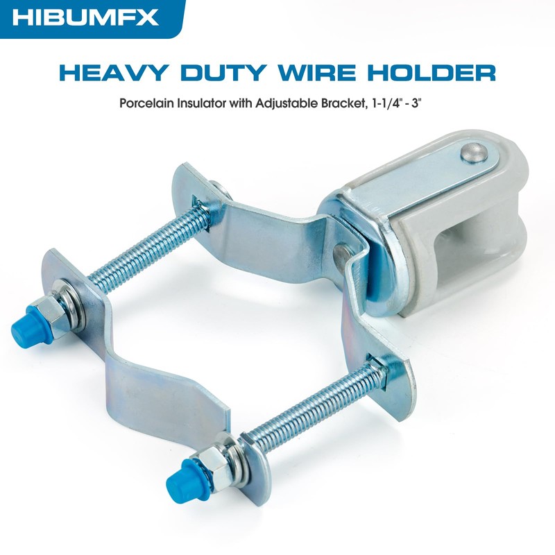 HIBUMFX Heavy Duty Wire Holder, Porcelain Insulator with Adjustable Bracket,