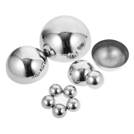 Kisangel 10pcs Polished Stainless Steel Garden Gazing Reflective Half Globe Decor for Outdoor Spaces for Pools Patios and Lawns