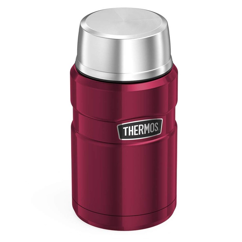 Thermos Food Flask, Stainless Steel, Raspberry, 710ml