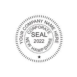 New Hampshire Corporate Seal, Desk Model, 1-5/8" Impression, Black