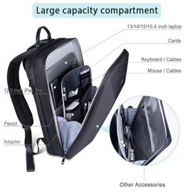 Smatree 16inch Laptop Backpack for Men, Business Travel Big Backpack, Shock Protective Laptop Bag for 13-16 inch MacBook Pro 2021 Newest, Macbook Pro 2021 16inch and 12.9/13/14/15.6 inch Laptop,Black