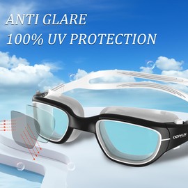 OOPFUN Swimming Goggles Adult Swim Goggles for Men Women Anti Fog Anti UV No Leakage Clear Vision