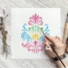 FINGERINSPIRE Damask Flower Stencil 11.7x8.3inch Reusable Damask Theme DIY Decoration