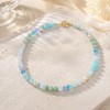 zocare Beaded Gemstone Necklace for Women,Crystal Beads Choker with Spring