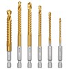 Titanium Drill Bit Set, 6 Pcs 3-8mm Titanium Coated HSS