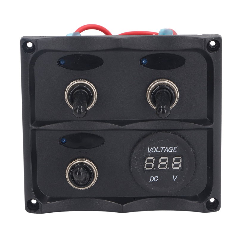 Rocker Switch Panel 3 Gang LED Waterproof DC12V‑24V with Display