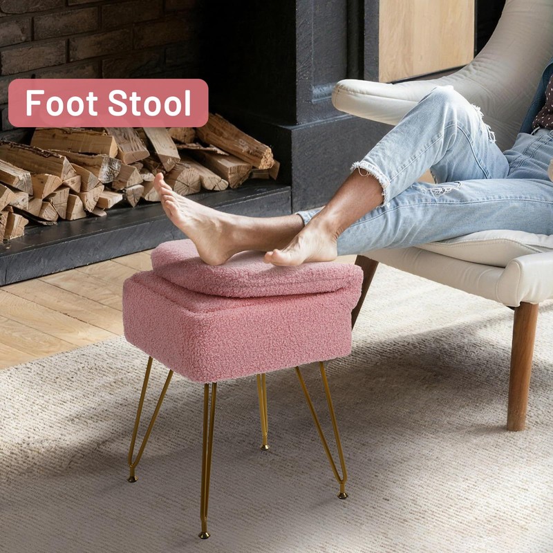 12.9" x 14.1" x 29.9" Small Vanity Stool Chair with