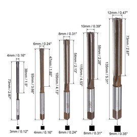 QUARKZMAN 5pcs Hand Reamer Set 4mm 6mm 8mm 10mm 12mm H7 Metric Alloy Steel Reamer Bit Steel Cutting Tool for Reaming Holes in Metal and Wood
