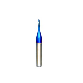 DashHound Bro03B Fresa de carburo sólido O de una sola flauta de corte en espiral CNC fresa de extremo de broca fresadora CNC recubierta NACO con diámetro de corte de 1/16 pulgadas vástago de 1/4 pulgadas