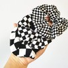 Checkered Plaid Hair Scrunchies Black White Checkerboard BW17 (Black White