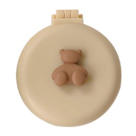 Mini Mirror Hair Brush for Purse, Round Travel Hair Brush with Mirror Portable Foldable Pocket Hair Comb for Women and Girls Gift