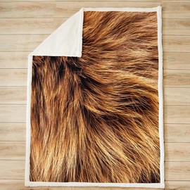 Loussiesd Sheep Fur Wool Sherpa Blanket Kids Brown Animal Skin Throw Blanket Women Men Farmhouse Rustic Style Fleece Blanket Soft Wildlife Fur Fuzzy Blanket Bedroom Flannel Blanket King 87x94 Inch