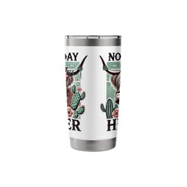Highland Cow Not Today Heifer Western Southwest Boho Chic Stainless Steel Insulated Tumbler