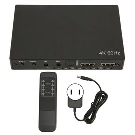 HD Multimedia Interface Switch 4K 4 in 2 Out 3.5mm Optical Sound Output Video Splitter with EDID IR Remote 100‑240V US Plug