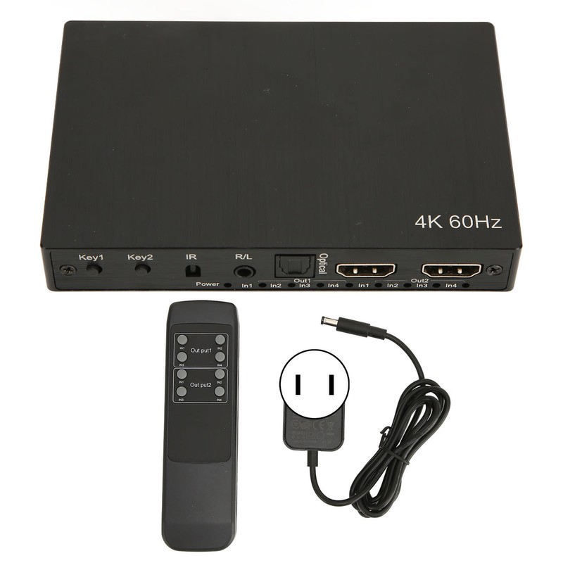 HD Multimedia Interface Switch 4K 4 in 2 Out 3.5mm
