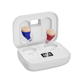 Invisible Digital Hearing Amplifier with Noise Reduction – 110H Charging Case, 16H Use/Charge, Ultra-Compact, Smart Auto-On, All-Day Comfort, Sound Enhancer for Seniors & Adults