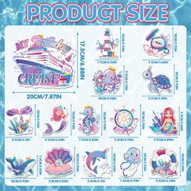 Birthday Cruise Door Decorations Magnetic - Cosmisun 15Pcs Mermaid Cruise Door Magnets Ocean Sea Animal Cruise Ship Door Decorations Magnet Stickers Decals for Carnival Cabin Fridge Party Decor