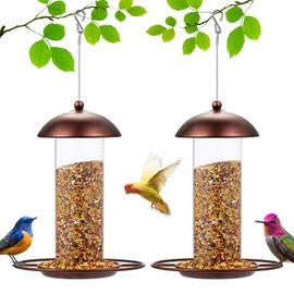 Comedero para pájaros para colgar al aire última intervensión, 2 paquetes de Yardia, 1.5 libras de capacidad, alimentador de pájaros de acero