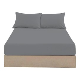R&Z 100% Egyptian Cotton 200 Thread Count Fitted Sheets (Grey, 4Ft)