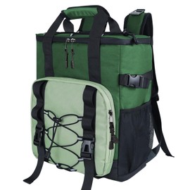 HIKERBRO Cooler Backpack - Insulated & Leak Proof Backpack Cooler, 24 Can Portable Cooler Bag, Heavy Duty Waterproof Back Pack with Padded Handle for Lunch, Picnic，Beach, Camping, Men & Women, Green