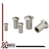 Sleeve nuts with raised countersunk head and slotted drive –