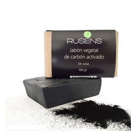 Rusens - Kit de 3 Jabones de Carbón Activado 100% Natural. Elimina Toxinas, Impurezas y Regula Grasa en la Piel