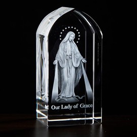 Christian Brands 1pc Our Lady of Grace Etched Glass