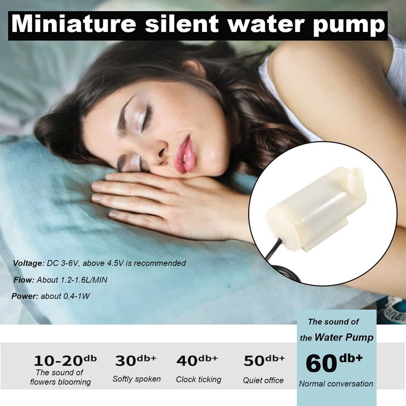 Diitao 2PCS DC 3V 5V Micro Submersible Mini Water Pump