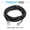 sourcing map 1PCS RG58 Coaxial Cable 25ft/7.6 M, UHF PL-259