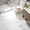FunStick 30x60cm Carrara Marble Peel and Stick Floor Tile White