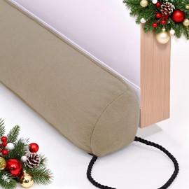 hyha 2 Packs 36 Inch Door Draft Stopper, Blocks Hot Cold Air with Removable Washable Cover, Gaps Up to 3 Inch, All-Season Noise and Wind Seal, Under Draft Stopper for Bottom of Door Window, Taupe