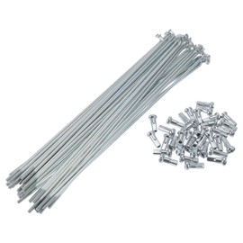 TUCKBOLD Bicycle Spokes Bike Wheel Spokes Silver Tone Nipple 1 Set 13G 187mm Length 45 Steel Galvanized