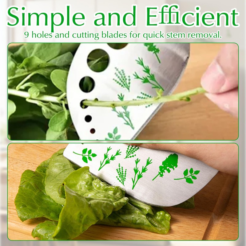 Herb Stripper Tool, Stainless Steel 11-Hole Leaf Stripping Kitchen Tool